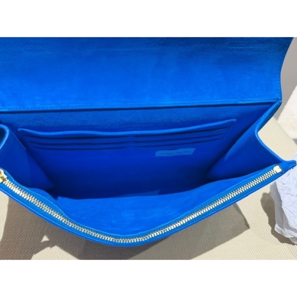 Authentic MANSUR GAVRIEL Blue Suede Clutch - Picture 4 of 10